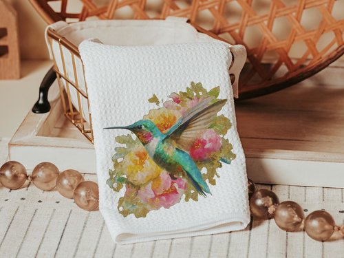 Watercolor Hummingbird Throw Pillow
