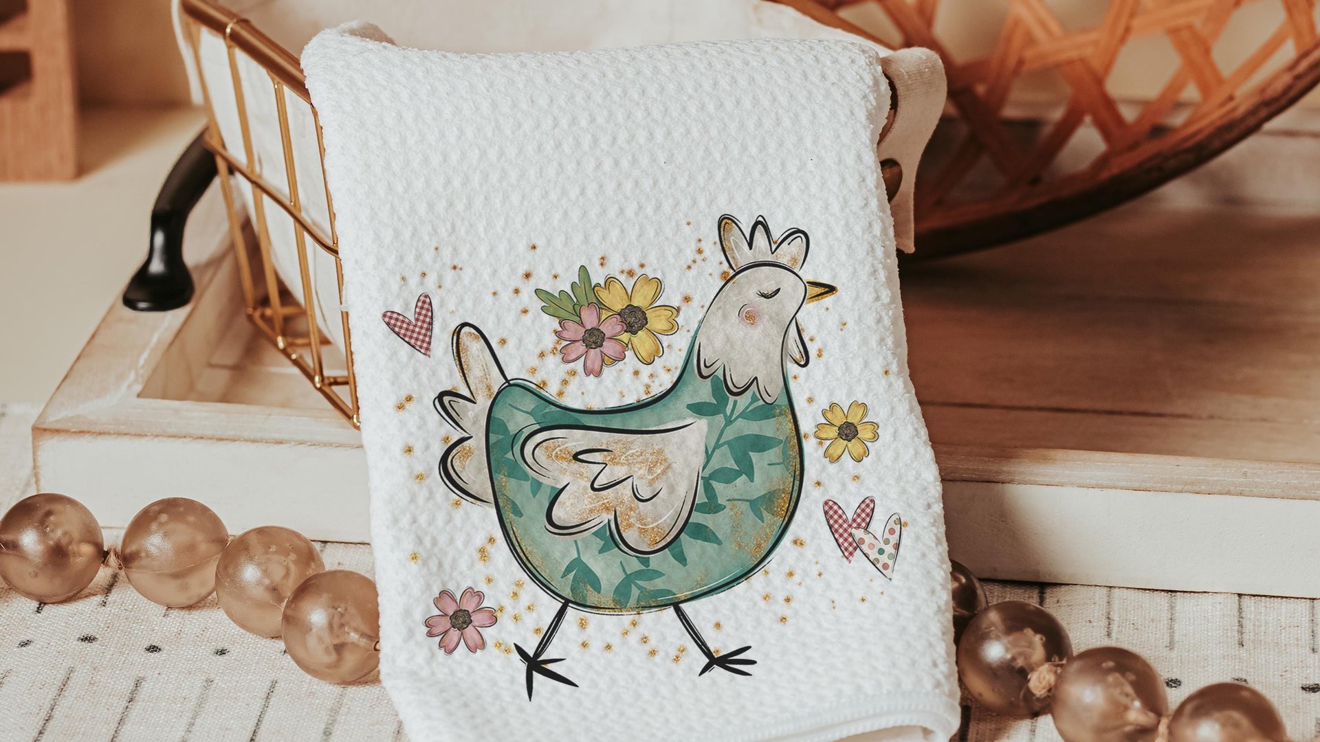 chicken mom floral throw pillow covers 18x18, cute chicken decor kitchen towels for gifts, Spring decor for home, crazy chicken lady gifts