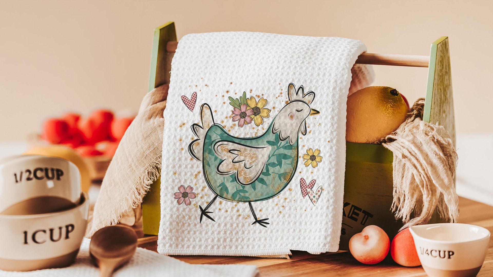 chicken mom floral throw pillow covers 18x18, cute chicken decor kitchen towels for gifts, Spring decor for home, crazy chicken lady gifts