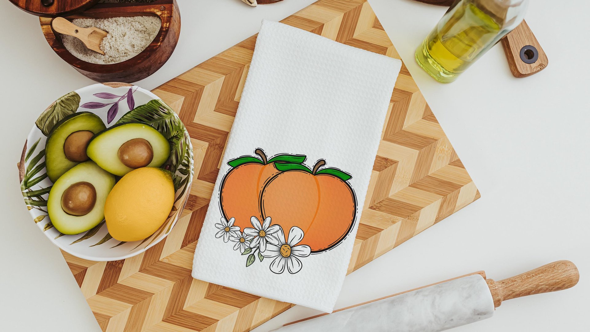 peach festival fruit kitchen towels for summer hand towels for bathroom, sweet as a peach kitchen decor, moving to Georgia gifts, Michigan