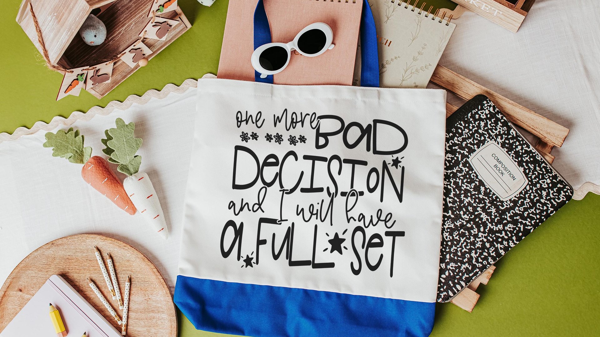 bad decisions quote funny tote bag divorce gift for her, bad decisions make good stories girls trip totes 2026, snarky gifts, reusable