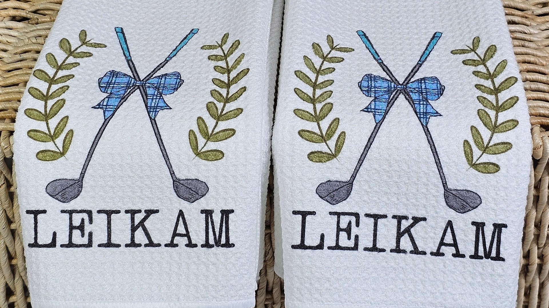 personalized golf coquette golf kitchen towels with name, day dinker funny pickleball gifts for women, cute tennis hand towels for bathroom