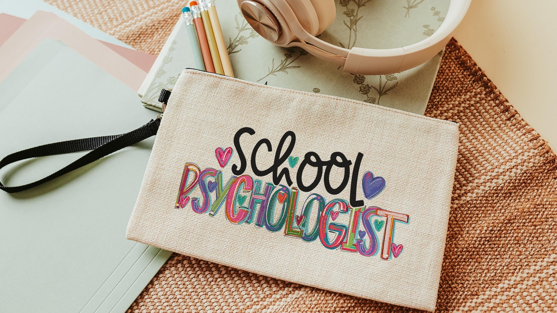 back to school pencil pouch makeup bags for women, paraprofessional gift, parapro zipper pouch for backpack, para appreciation gift, first