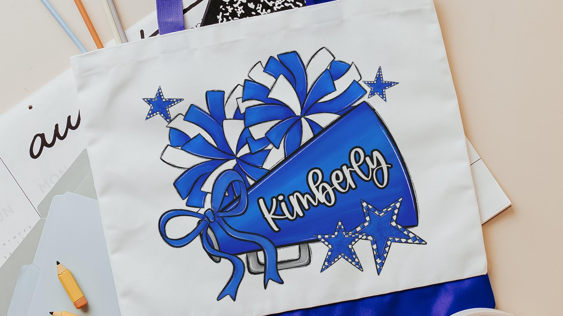 personalized cheer tote bag with name, maroon school pride cheer squad gifts, travel cheer bag for high school, cheerleader gifts from coach