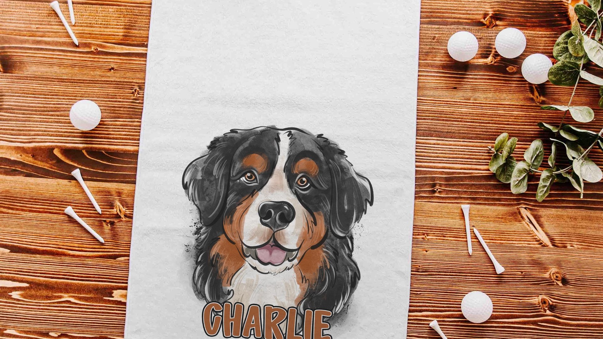 personalized Bernese Mountain dog golf towel dog memorial gift for women, Bernese dog golf gifts for ladies for golf bags, dog lover