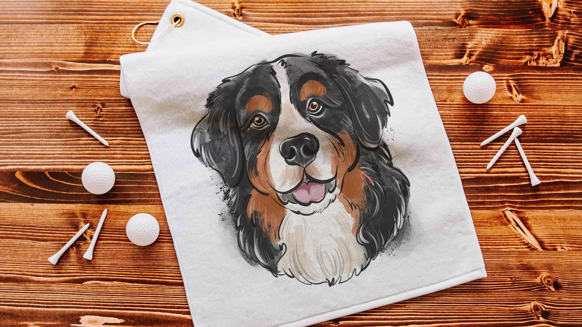 Bernese mountain dog golf towel Christmas gifts for golfers, golf stocking stuffers, golf bag towel dog lover gifts for adults, golfing gear