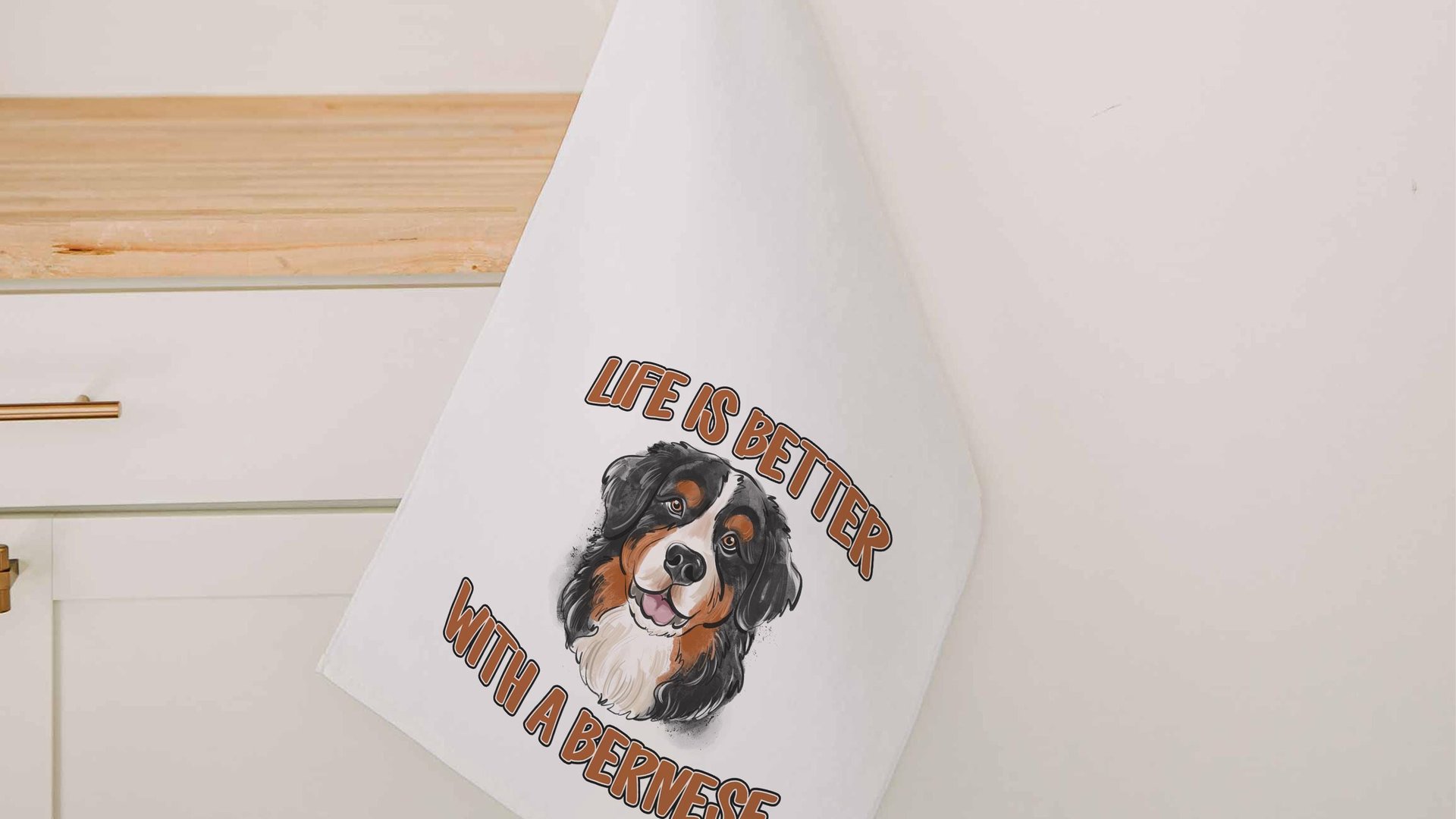 life is better with dogs golf towel Christmas gifts for golfers, golf stocking stuffers, Bernese mountain dog gift for him, golf bag towel