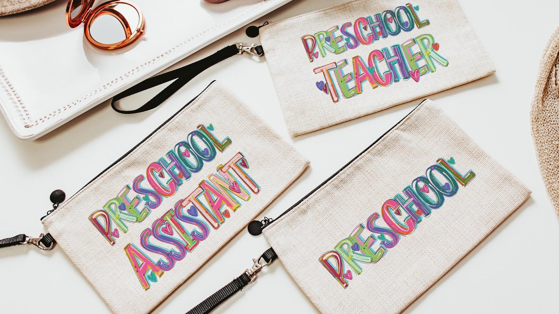 math teacher pencil pouch with zipper, STEM teacher back to school gifts for coworkers, science teacher gifts for women, school supplies