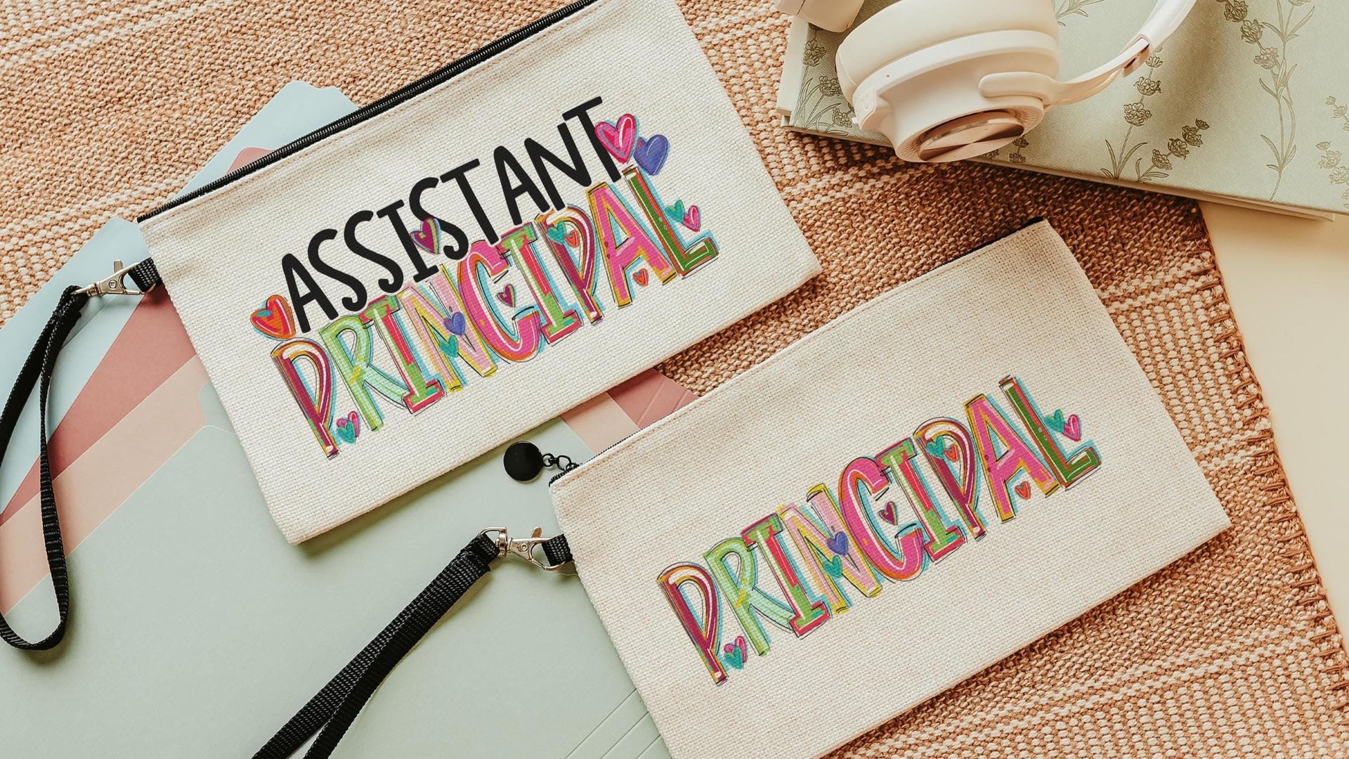 math teacher pencil pouch with zipper, STEM teacher back to school gifts for coworkers, science teacher gifts for women, school supplies