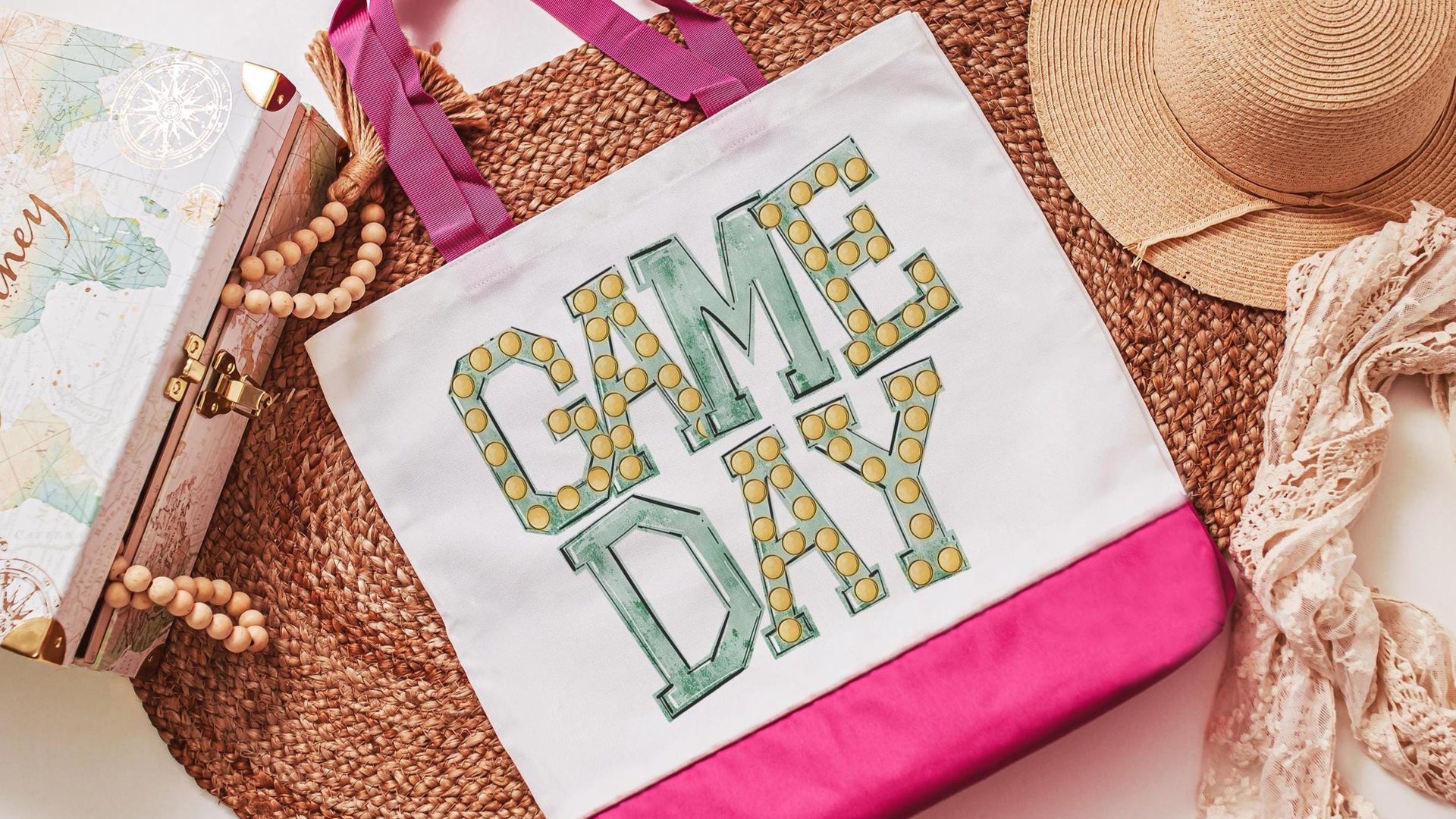 game day tote bag for women, purple school pride football mom gifts, back to school gifts for school staff, tailgate gear, sports tote bag