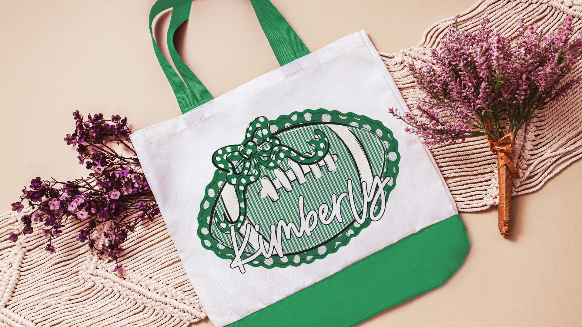 personalized seersucker football tote bag for back to school, gold school spirit items, girly football tote for games, football mom gifts