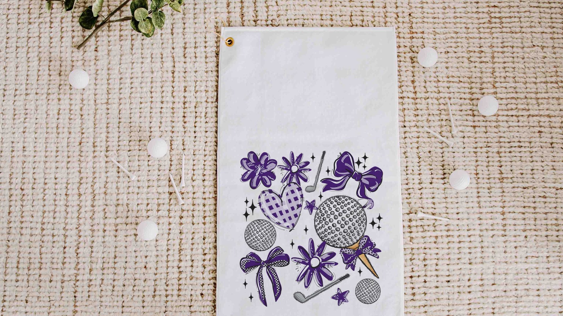 golf coquette golf towels with hook, royal blue school spirit golf team for women, cute golf accessories for girls, lady golfer gifts, best