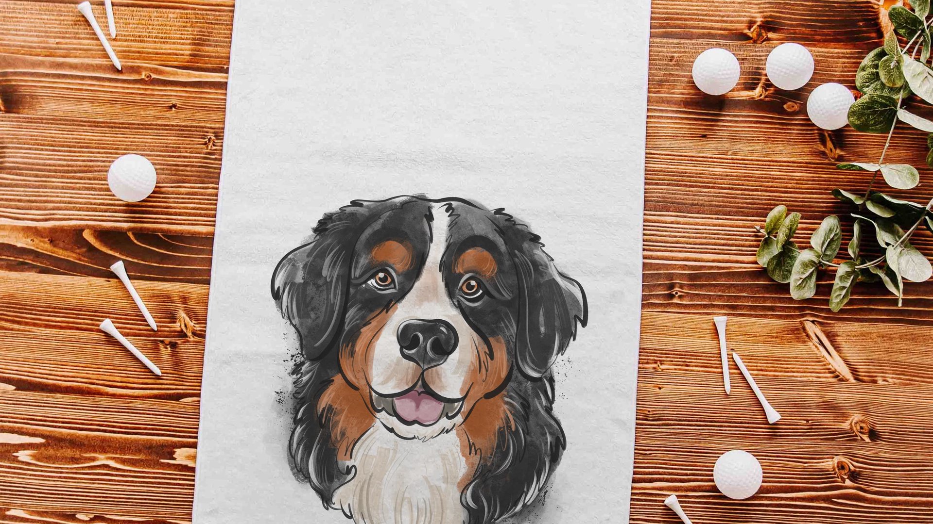 Bernese mountain dog golf towel Christmas gifts for golfers, golf stocking stuffers, golf bag towel dog lover gifts for adults, golfing gear