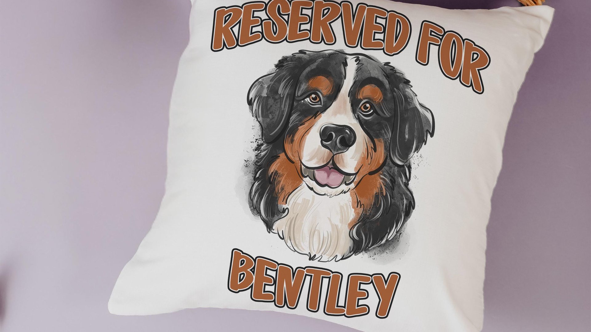 personalized reserved for dog pillow for couch, Bernese mountain dog throw pillow with name, Bernese mountain dog gifts for her, Berner mom