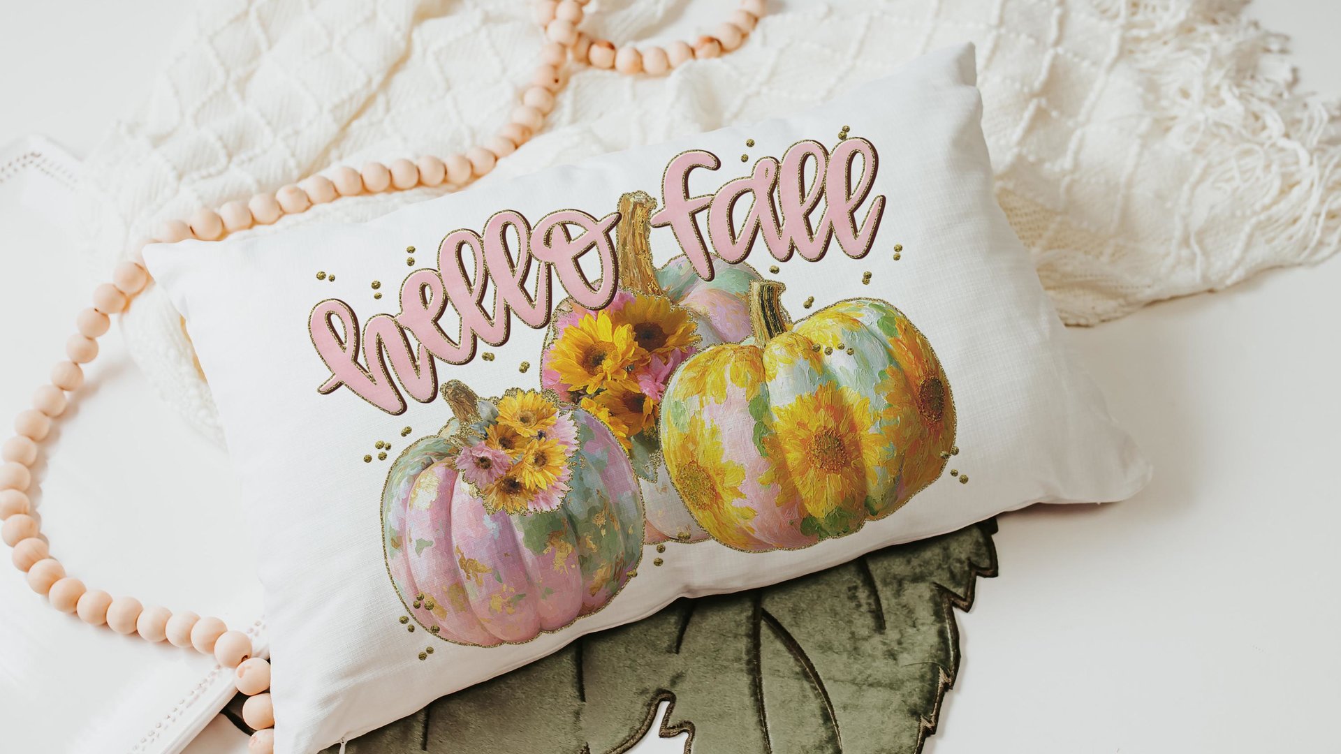 hello fall accent pillows for sofa, fall style gift, pink autumn decor, watercolor pumpkin fall decor best seller, fall host gift, sunflower