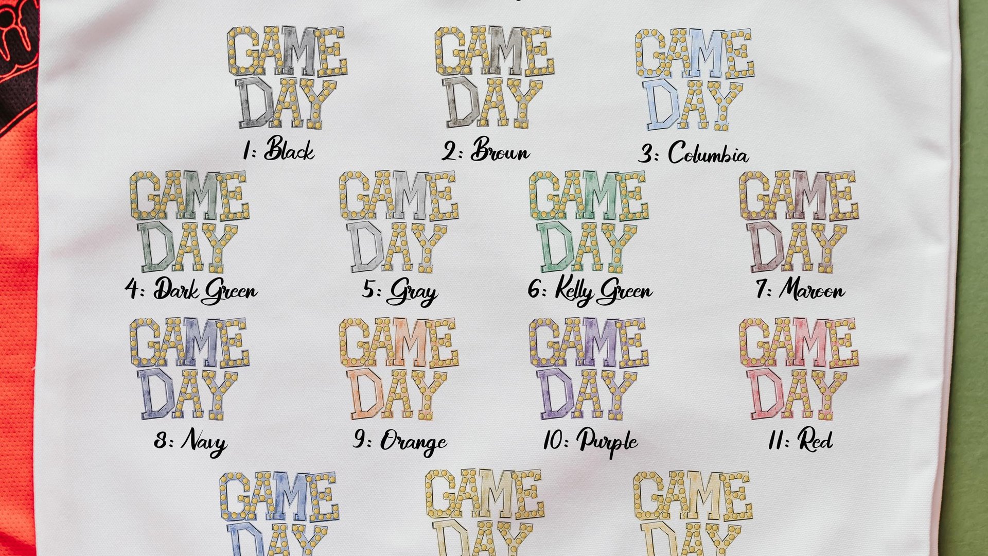 Green school spirit game day tote bag