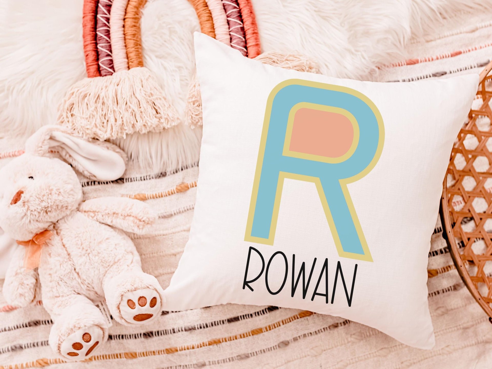 personalized throw pillow for kids, custom name pillow for bed, college dorm decor for girls, tween girl room decor, teenage girl gifts