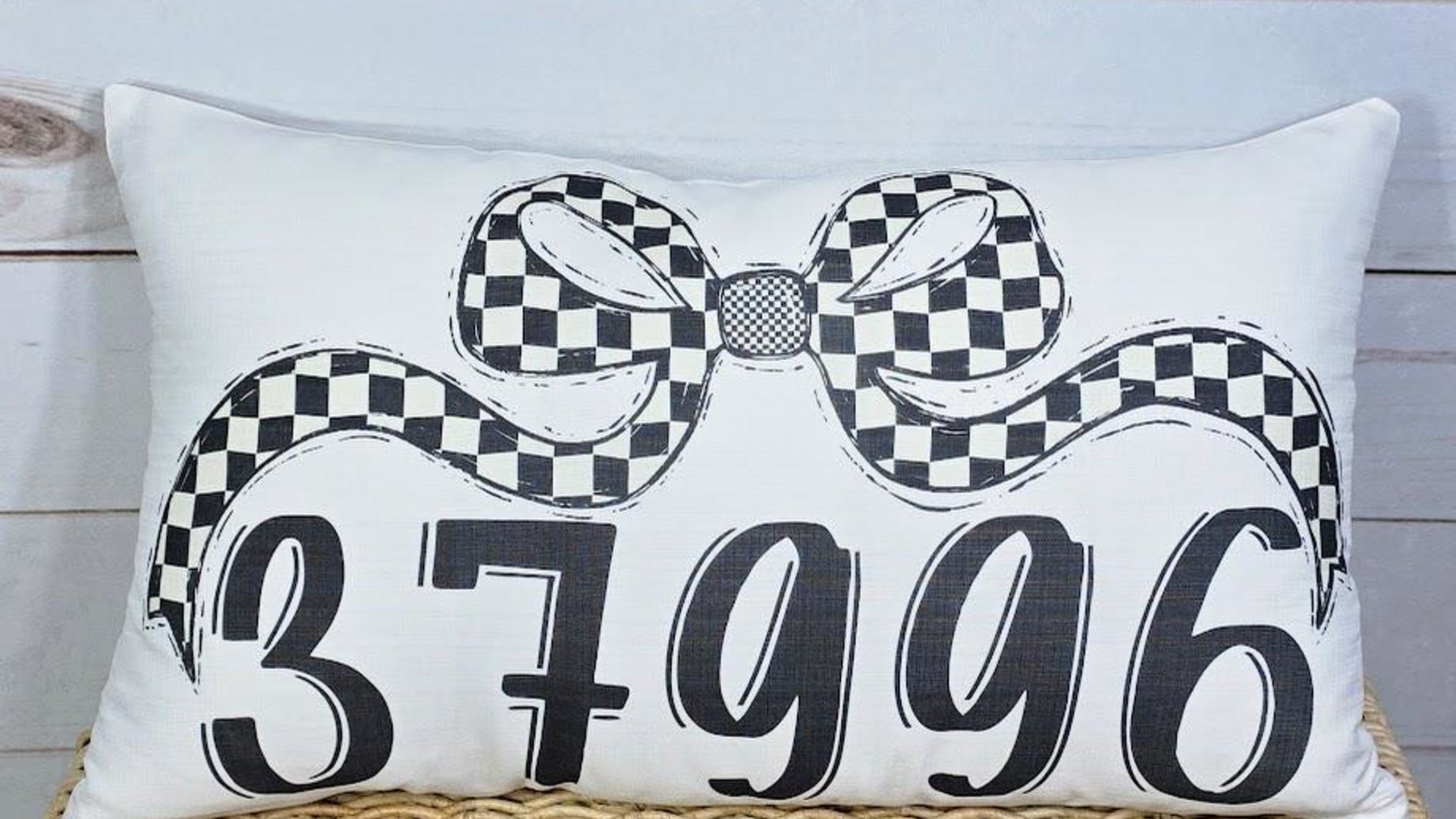 personalized polka dot coquette throw pillow for dorm, college gifts for freshman, college dorm decor custom zip code pillow cover 12x20