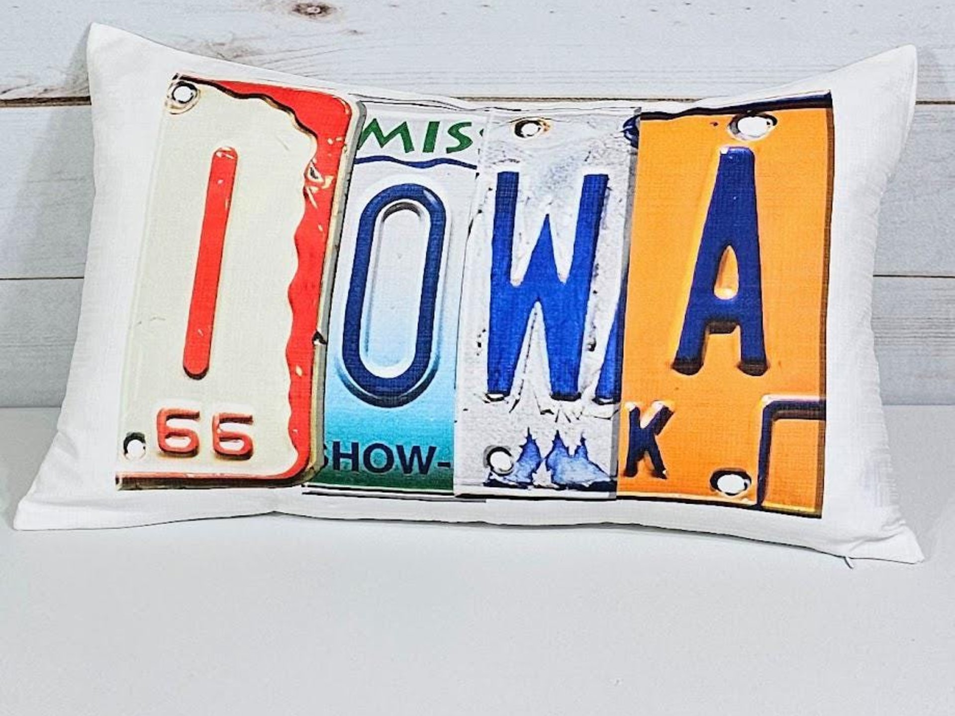 custom license plate state throw pillows for couch, realtor closing gift for buyers, Indiana gifts, bungalow decor, moving away gift for