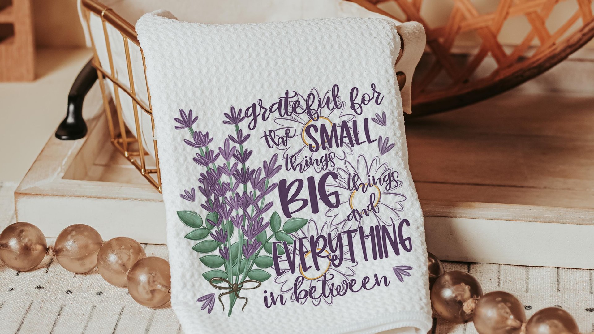 grateful for the small things decorative pillows for bedroom, gratitude gift for friend, lavender flowers throw pillow covers 18 x 18, best