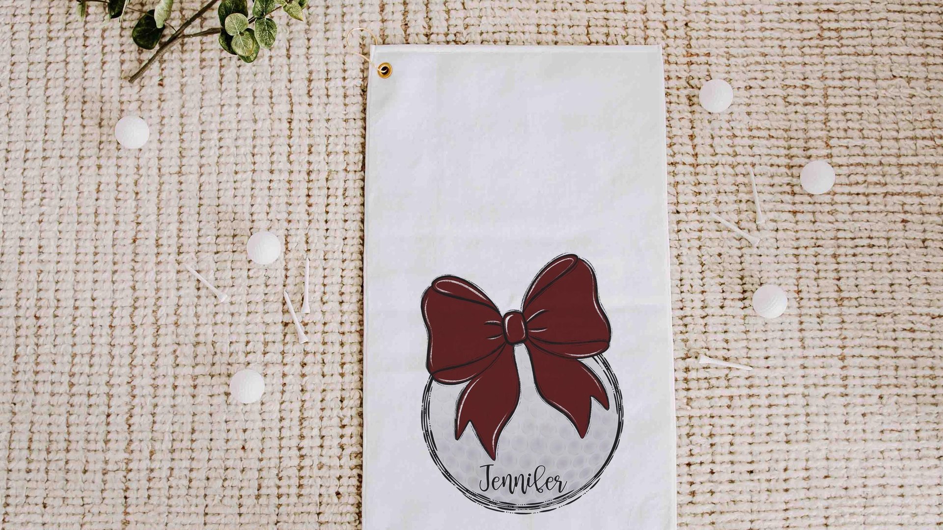 personalized golf coquette golf towels for women, maroon school spirit accessories, cute golf gifts for ladies for golf bags, golf Christmas