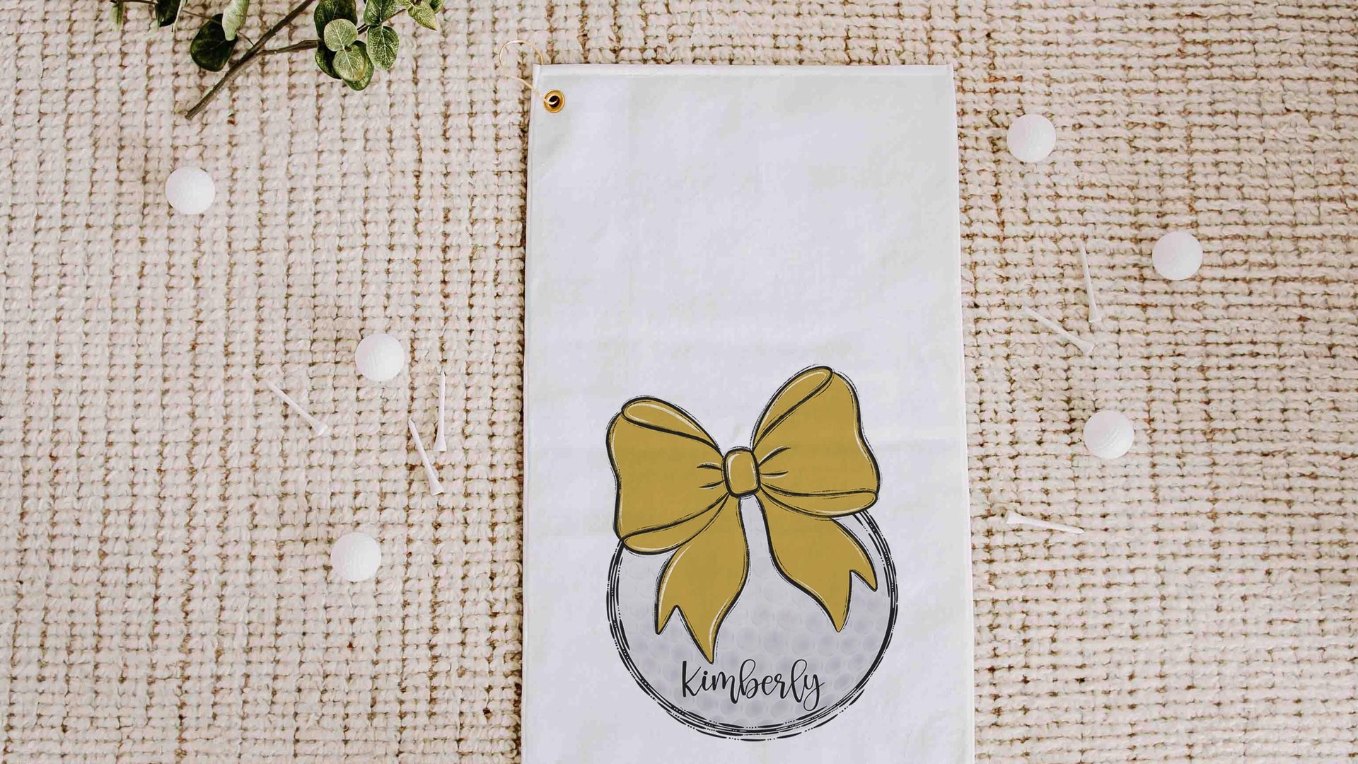 cute golf ball towel personalized girly golf towels for golf bags, gold school spirit items, golf stocking stuffers for women, golf mom era
