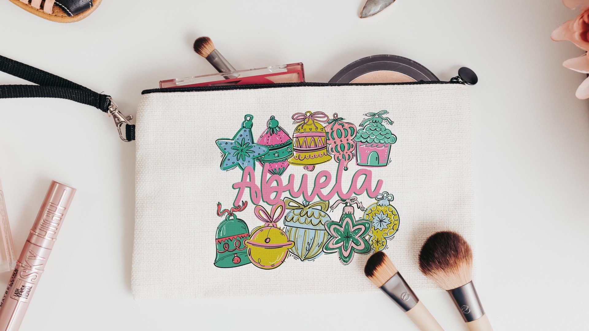 abuela tote bag for travel Christmas gifts from grandchildren, Christmas tote for cruise & makeup bags best sellers, abuela to be gift