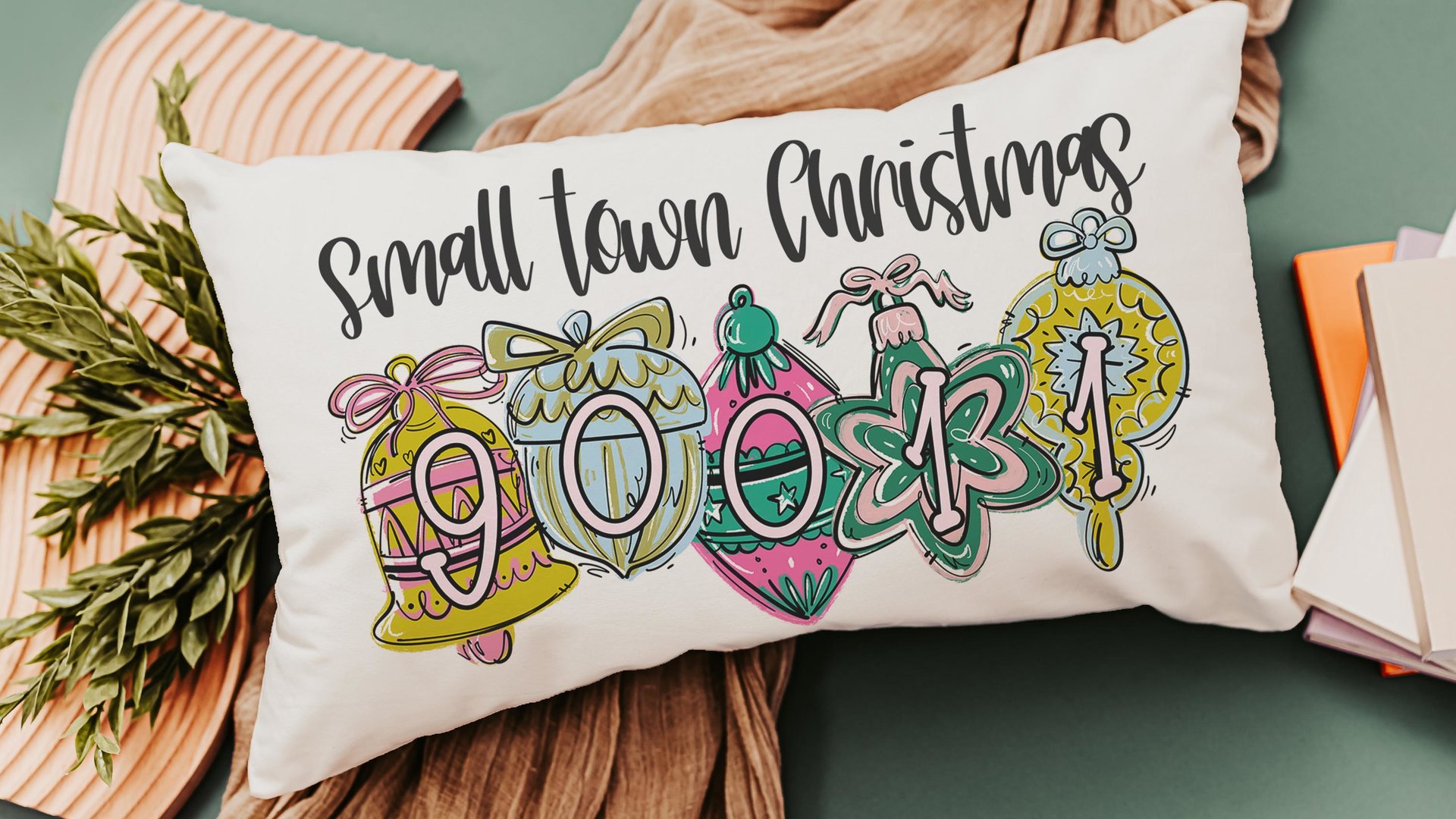 personalized zip code lumbar pillow home decor, small town Christmas hostess gifts for women, trendy decorative throw pillows best sellers