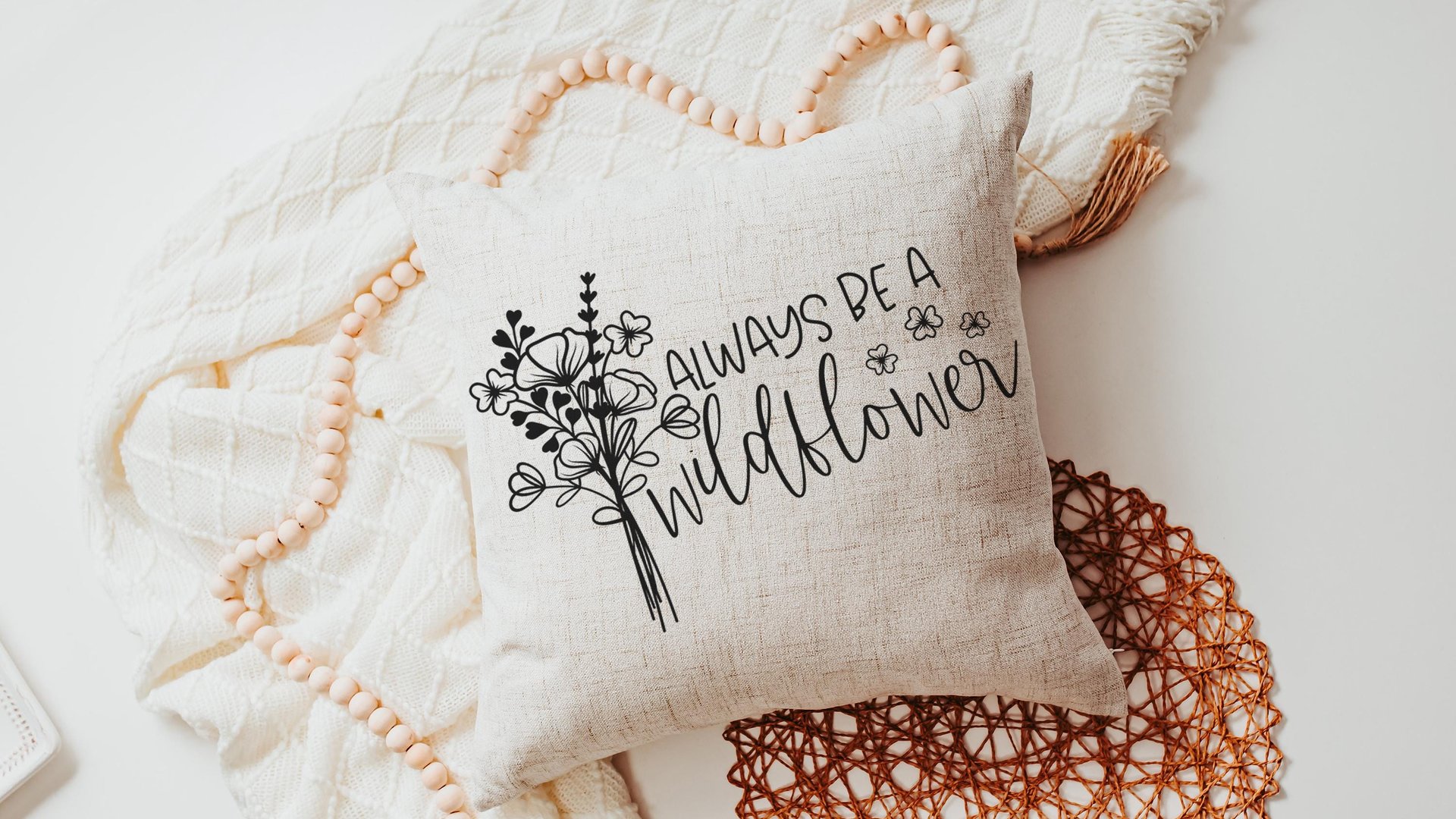 be a wildflower lumbar pillow for granddaughter, inspirational throw pillow for dorm, baby in bloom baby shower gifts, wildflower nursery