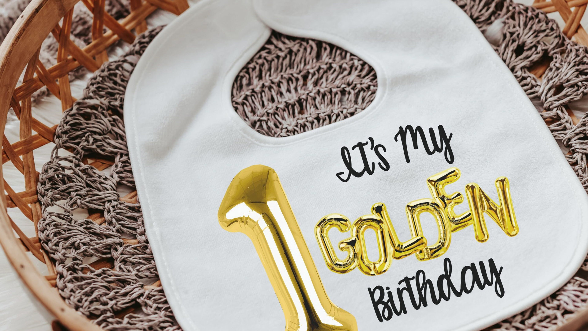 1st birthday baby bib, golden birthday cake smash outfit boy, first birthday gift ideas, baby gift set, baby bib and burp cloth set, best