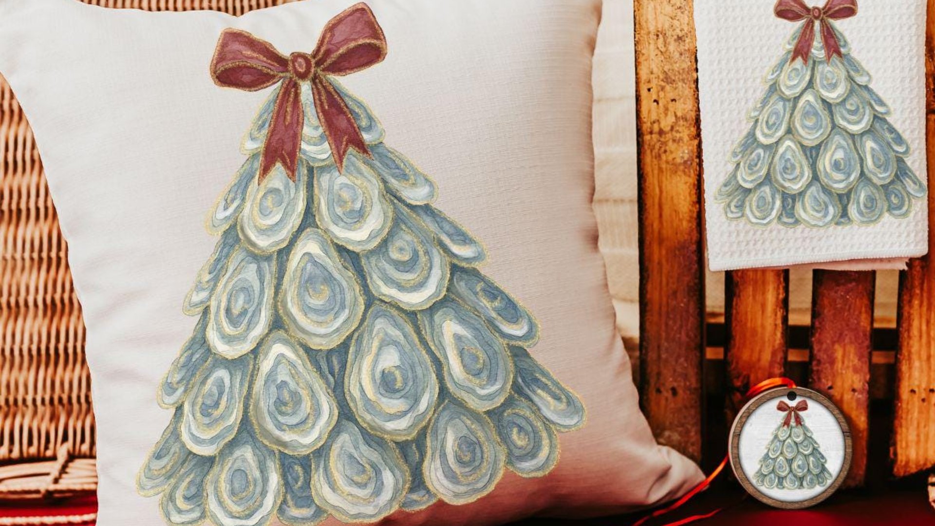 oyster shell Christmas ornament gift best sellers, coastal Christmas tree ornament handmade, oyster Christmas gifts for coworkers, nautical