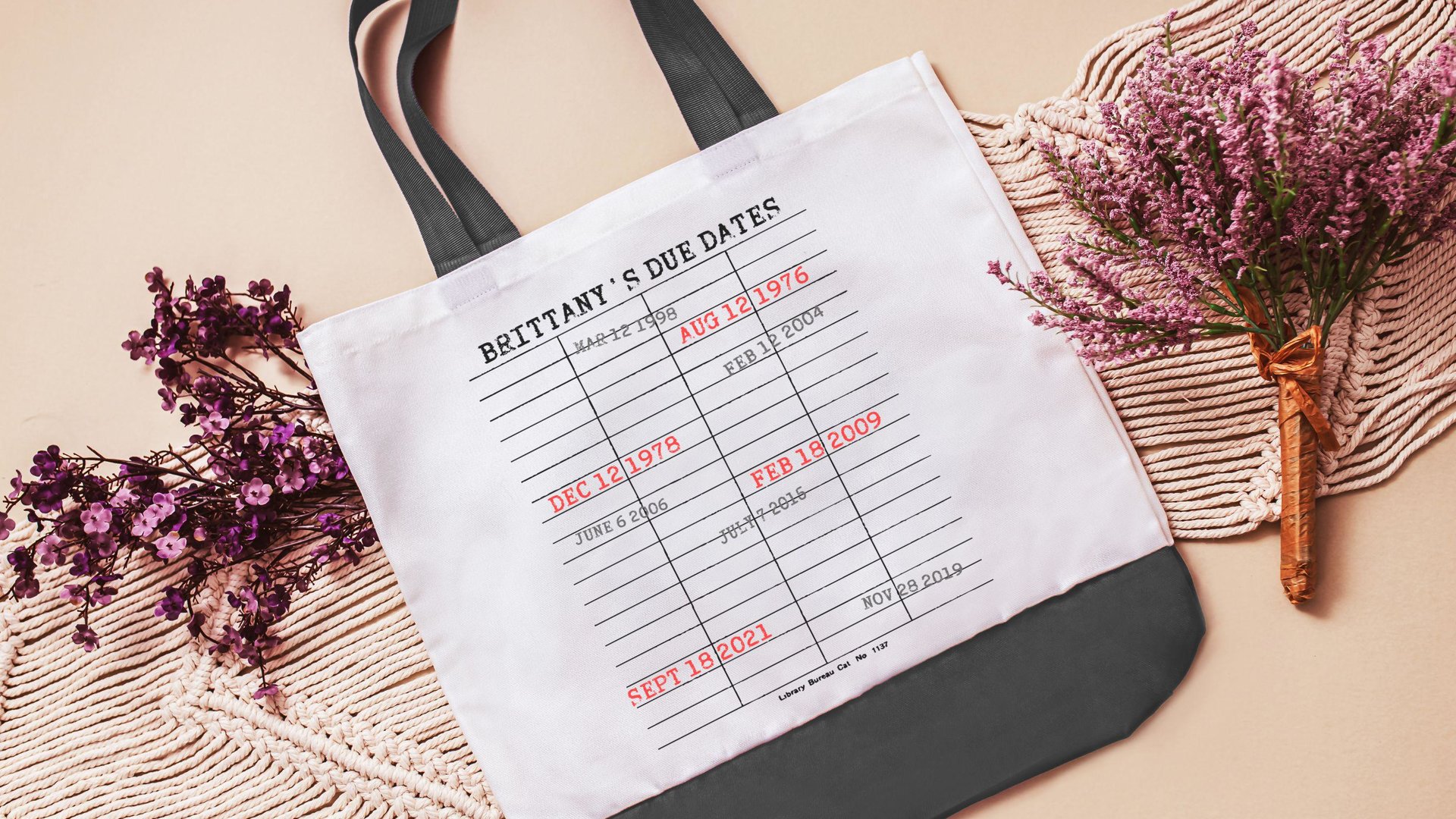 custom library due date print book lover tote bag with name, unique gifts for women who have everything, grandma tote bag for Gigi, bookish