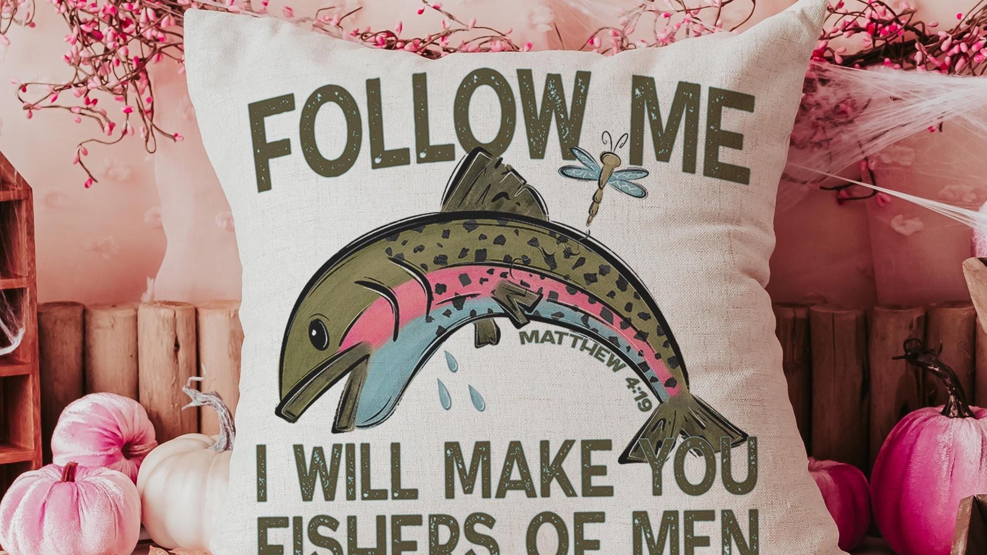follow me fishers of men throw pillows for couch religious stocking stuffers for teen boys, Christian nursery decor boy, baby boy baptism