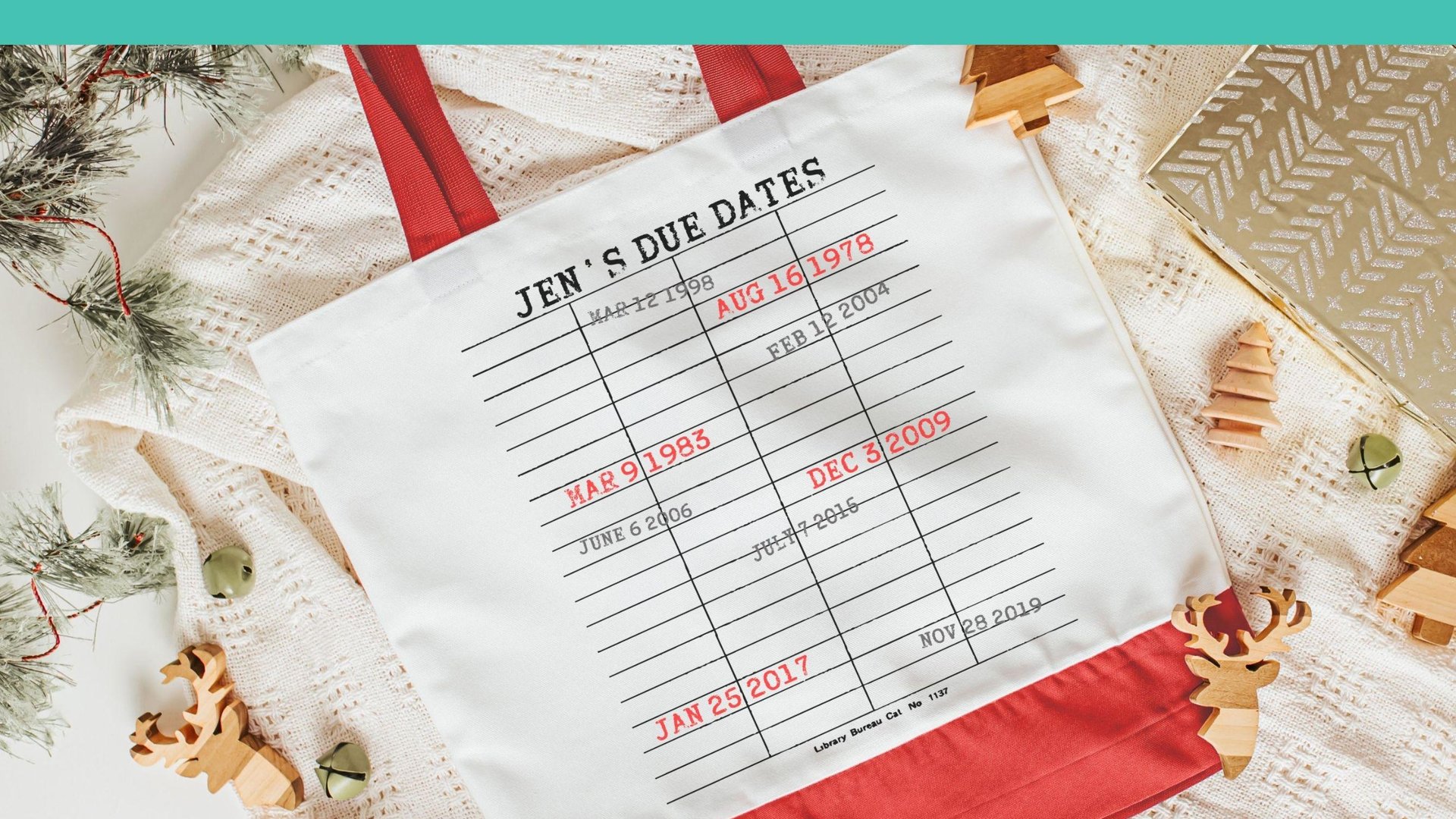 custom library due date print book lover tote bag with name, unique gifts for women who have everything, grandma tote bag for Gigi, bookish