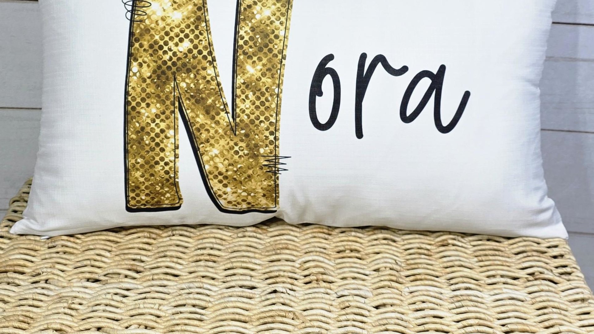 personalized gold sparkle name pillow for dorm, 2026 high school graduation gifts for girls, cute pillows for bed, college freshman gifts