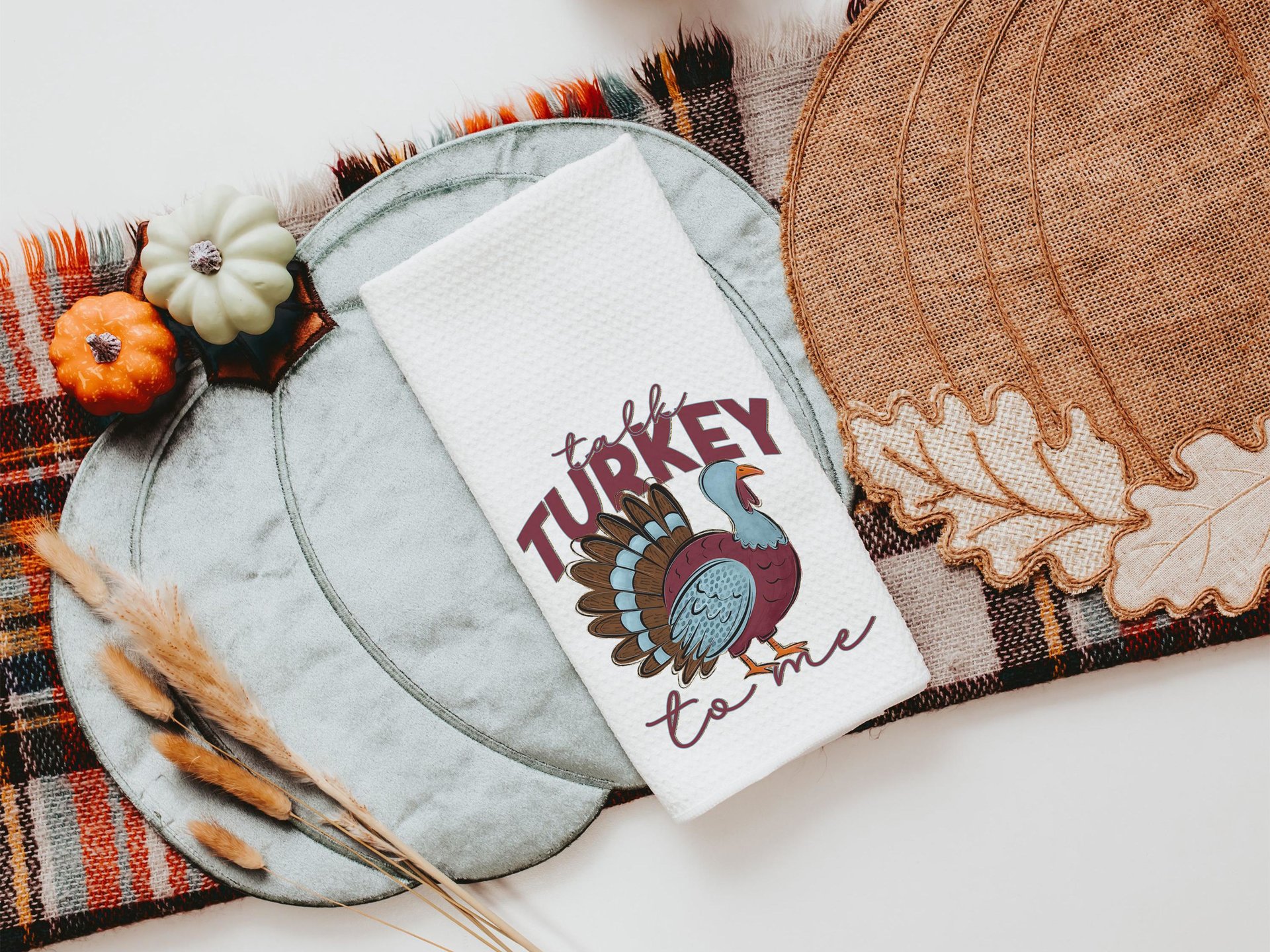 talk turkey to me Thanksgiving kitchen towels for fall, turkey day hand towels for autumn, Friendsgiving gifts for girlfriends, funny gifts