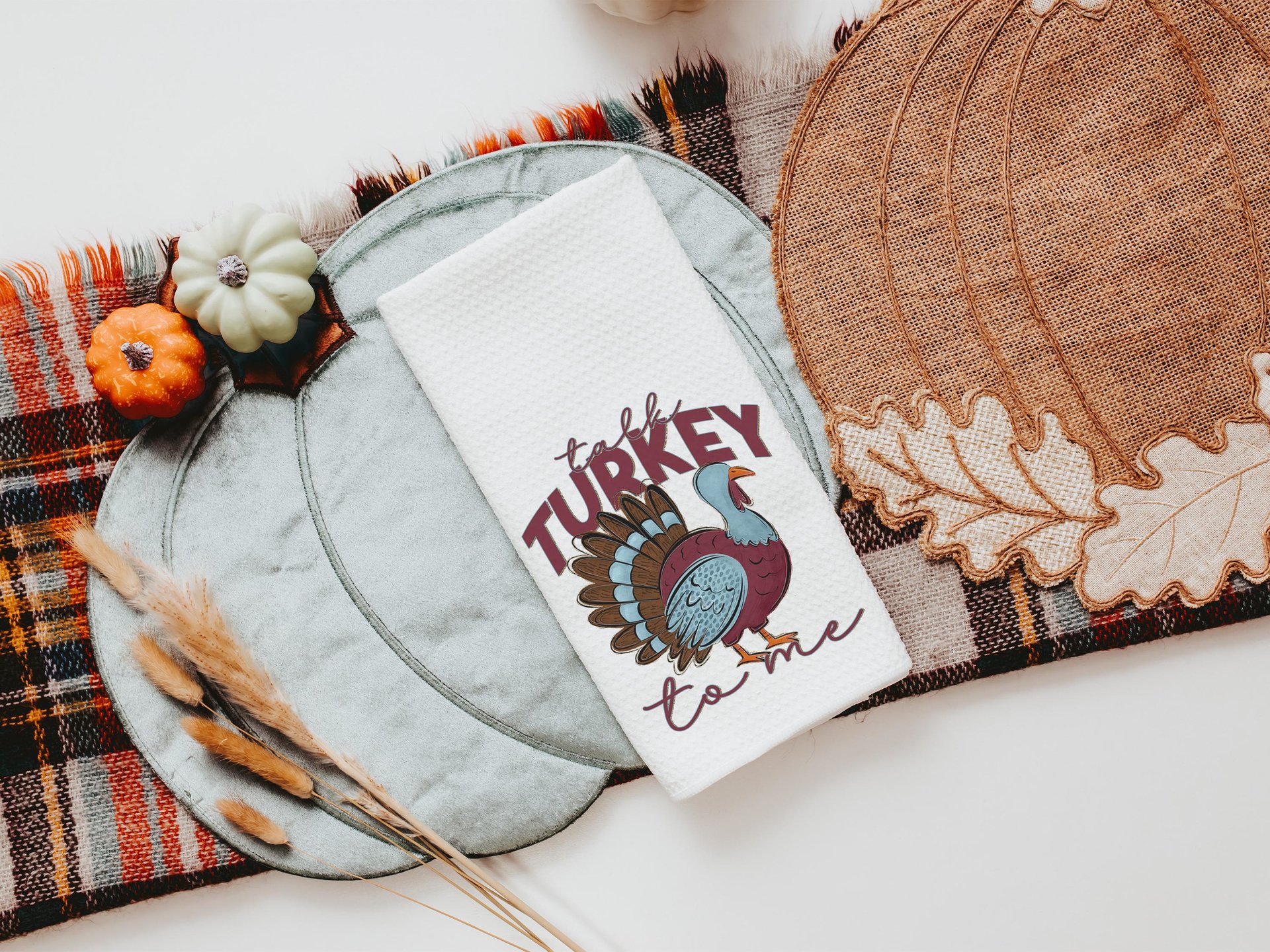 talk turkey to me Thanksgiving kitchen towels for fall, turkey day hand towels for autumn, Friendsgiving gifts for girlfriends, funny gifts