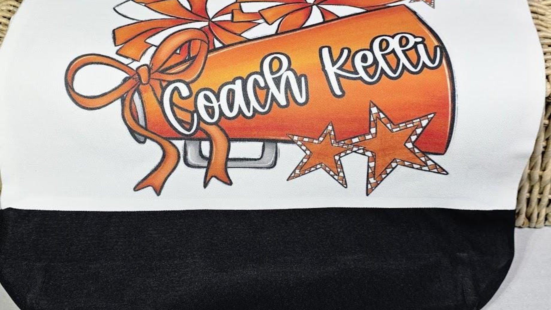 personalized 2026 cheer tote bag with name, blue school spirit cheer squad gifts, travel cheer bag for girls, cheerleader gifts from coach