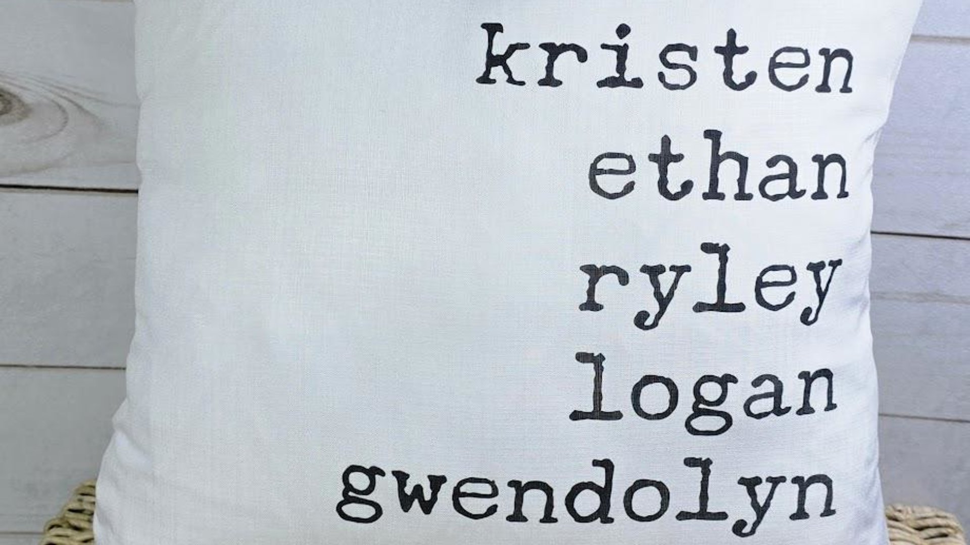 personalized family names throw pillow for bed, pet name pillow, unique anniversary gift for couple, dog parent gift, modern farmhouse decor