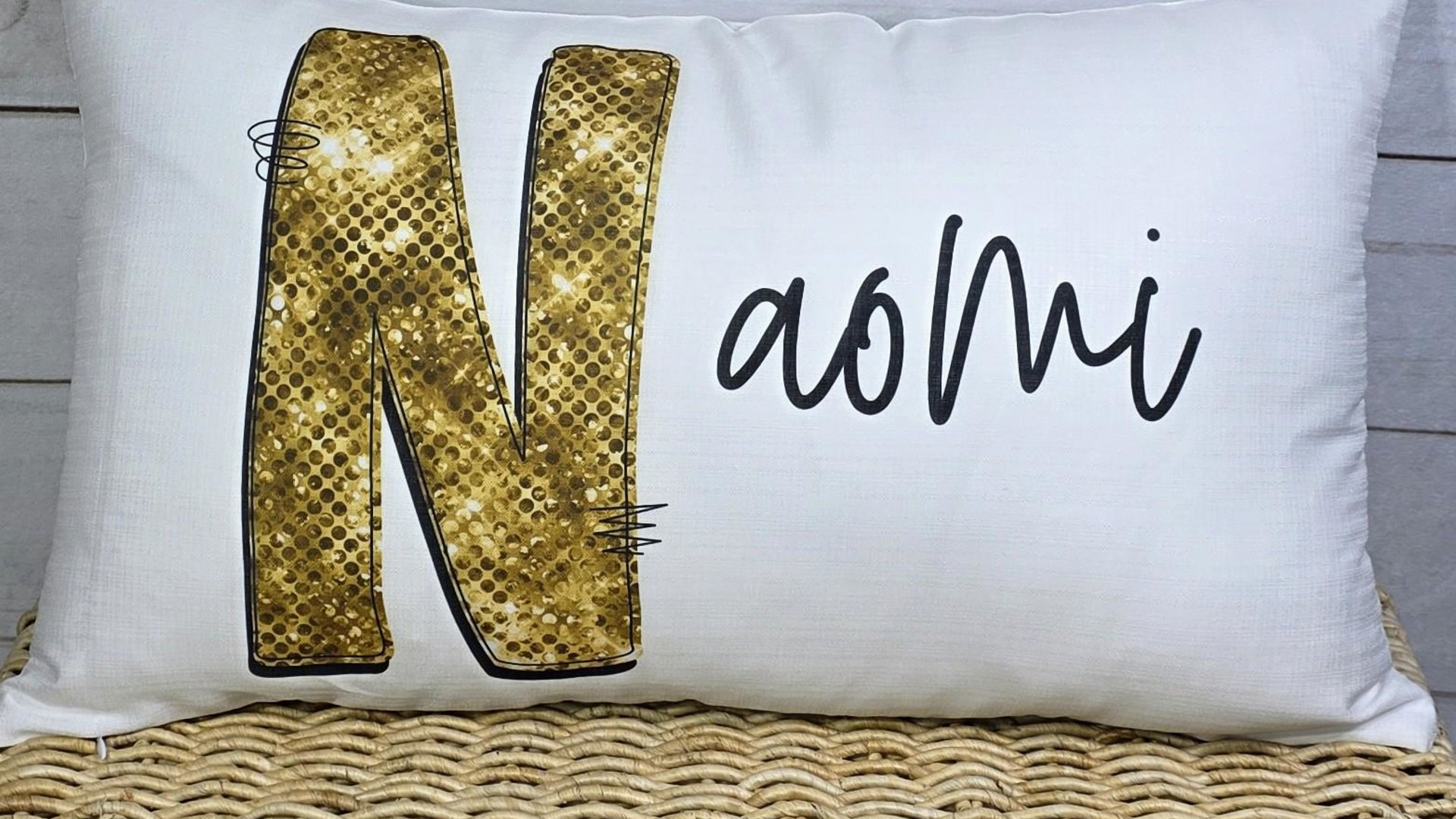 personalized gold sparkle name pillow for dorm, 2026 high school graduation gifts for girls, cute pillows for bed, college freshman gifts