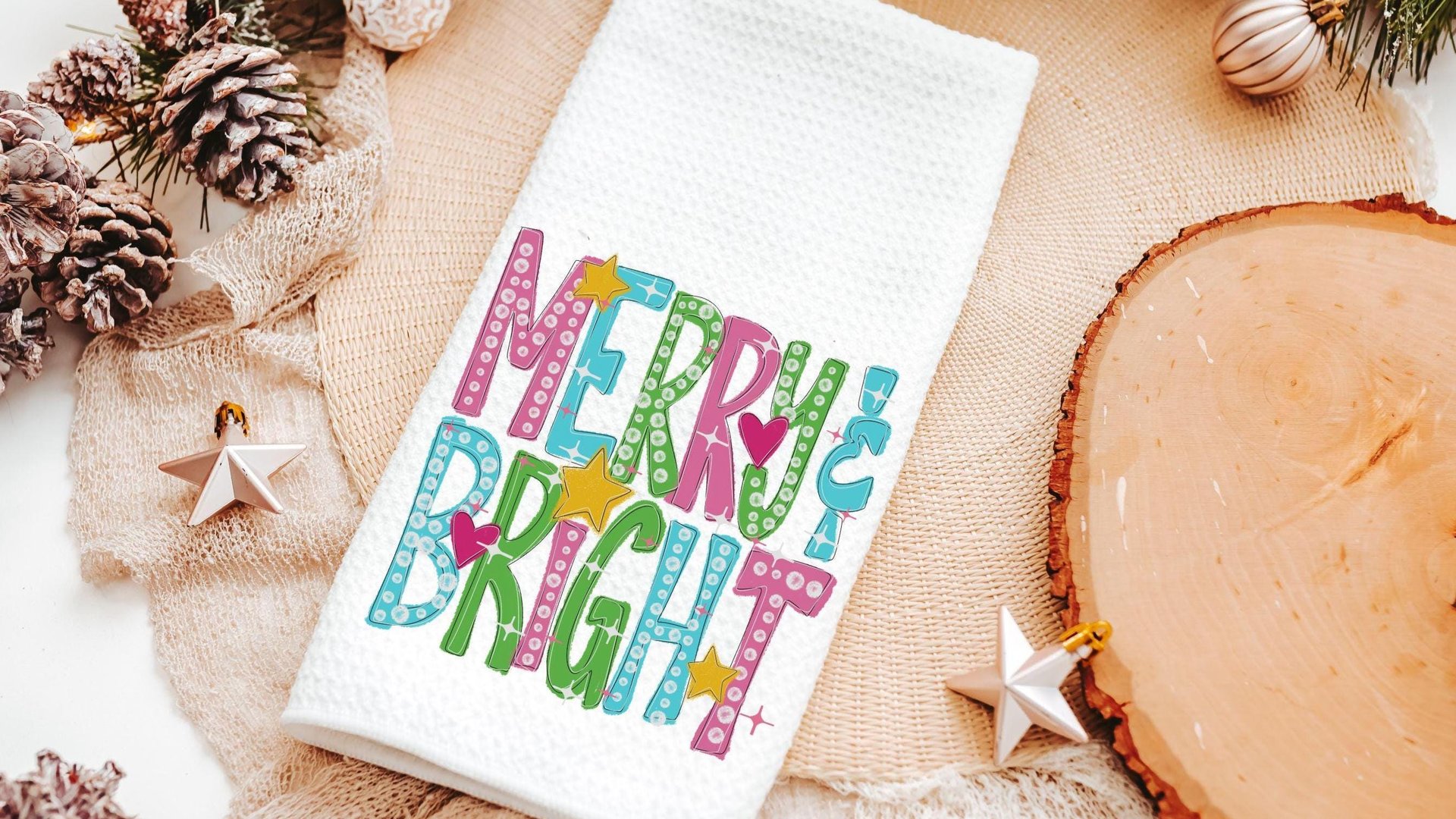 Merry and bright kitchen towels 