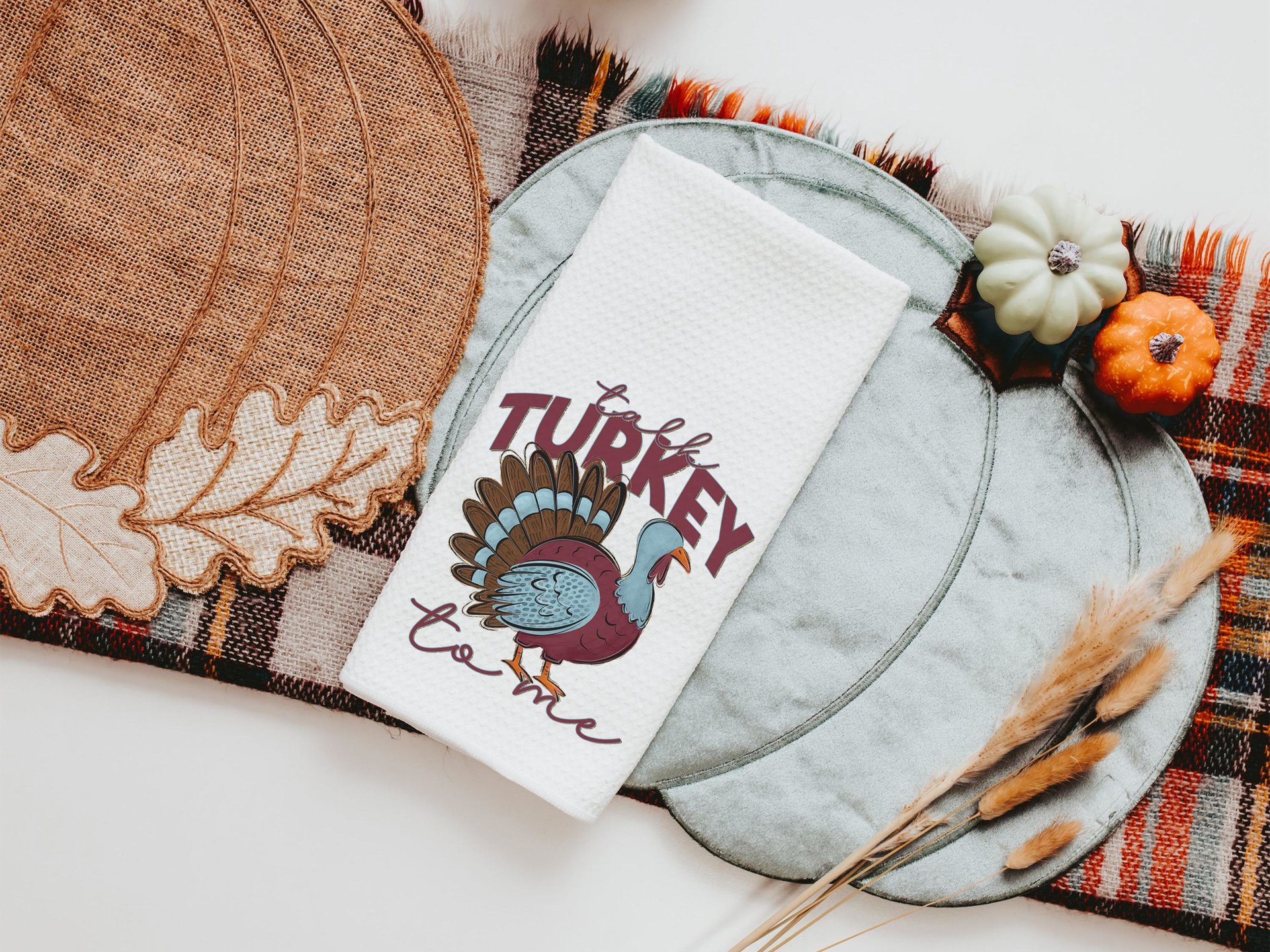 talk turkey to me Thanksgiving kitchen towels for fall, turkey day hand towels for autumn, Friendsgiving gifts for girlfriends, funny gifts