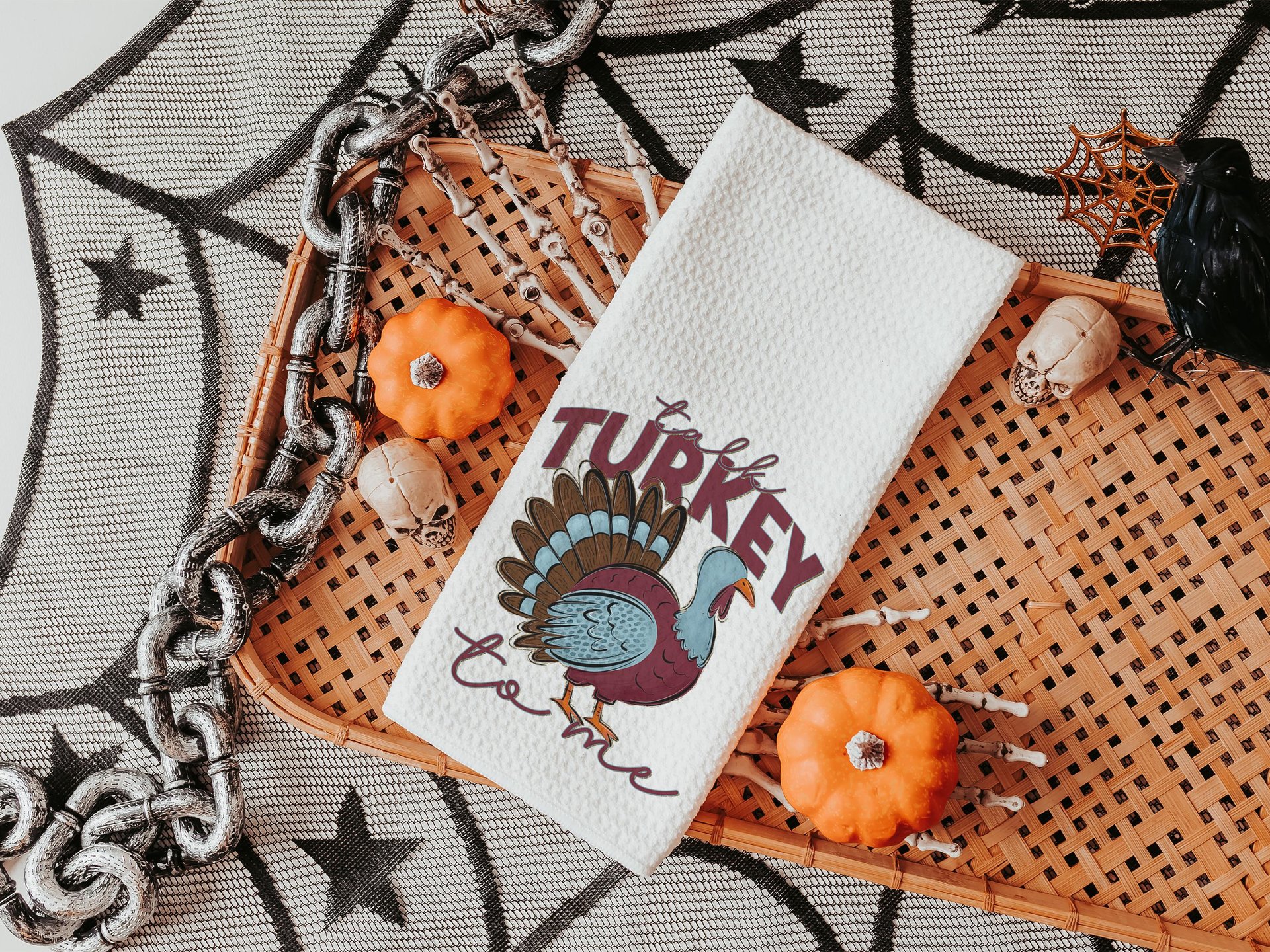 talk turkey to me Thanksgiving kitchen towels for fall, turkey day hand towels for autumn, Friendsgiving gifts for girlfriends, funny gifts