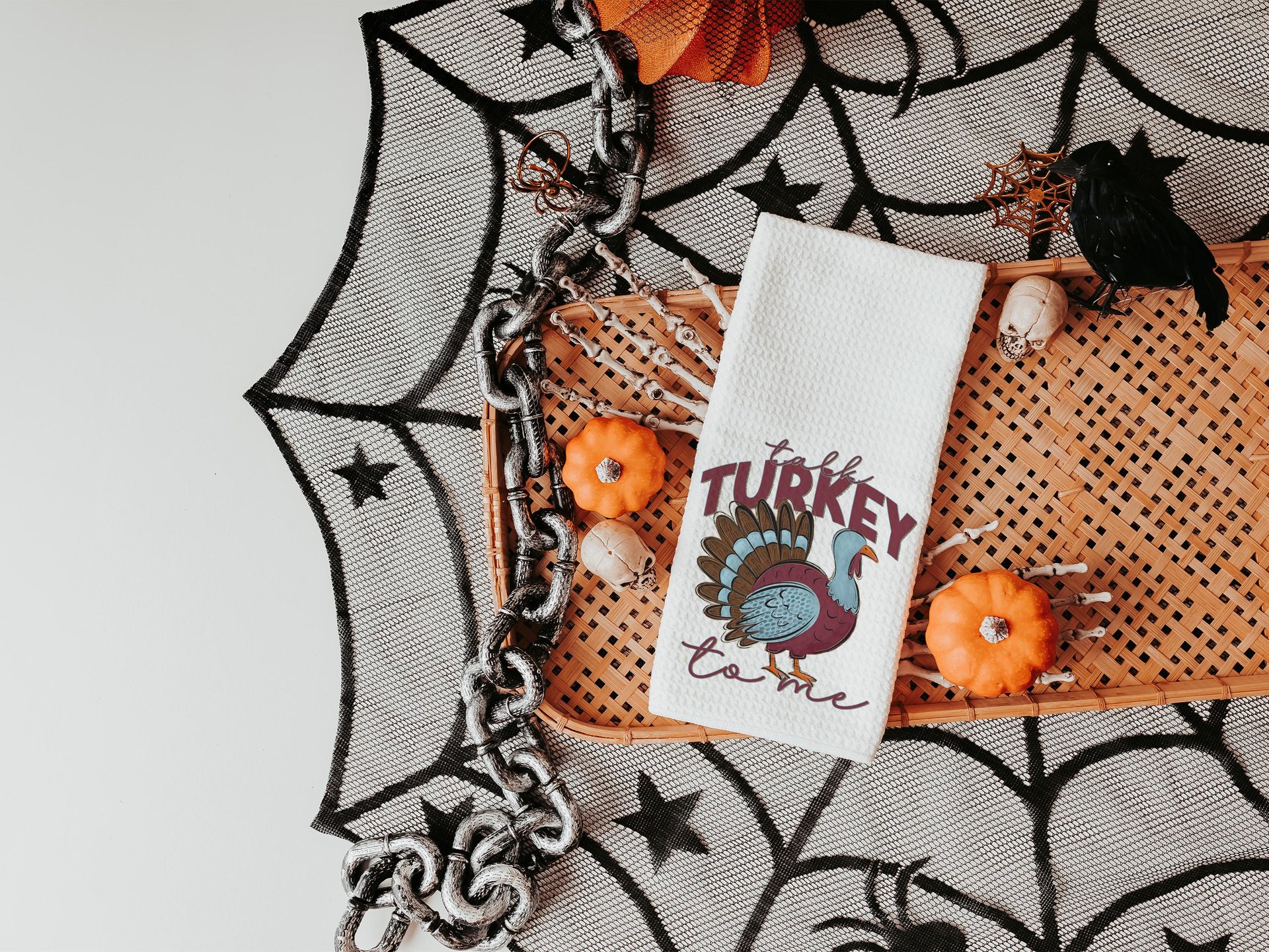 talk turkey to me Thanksgiving kitchen towels for fall, turkey day hand towels for autumn, Friendsgiving gifts for girlfriends, funny gifts