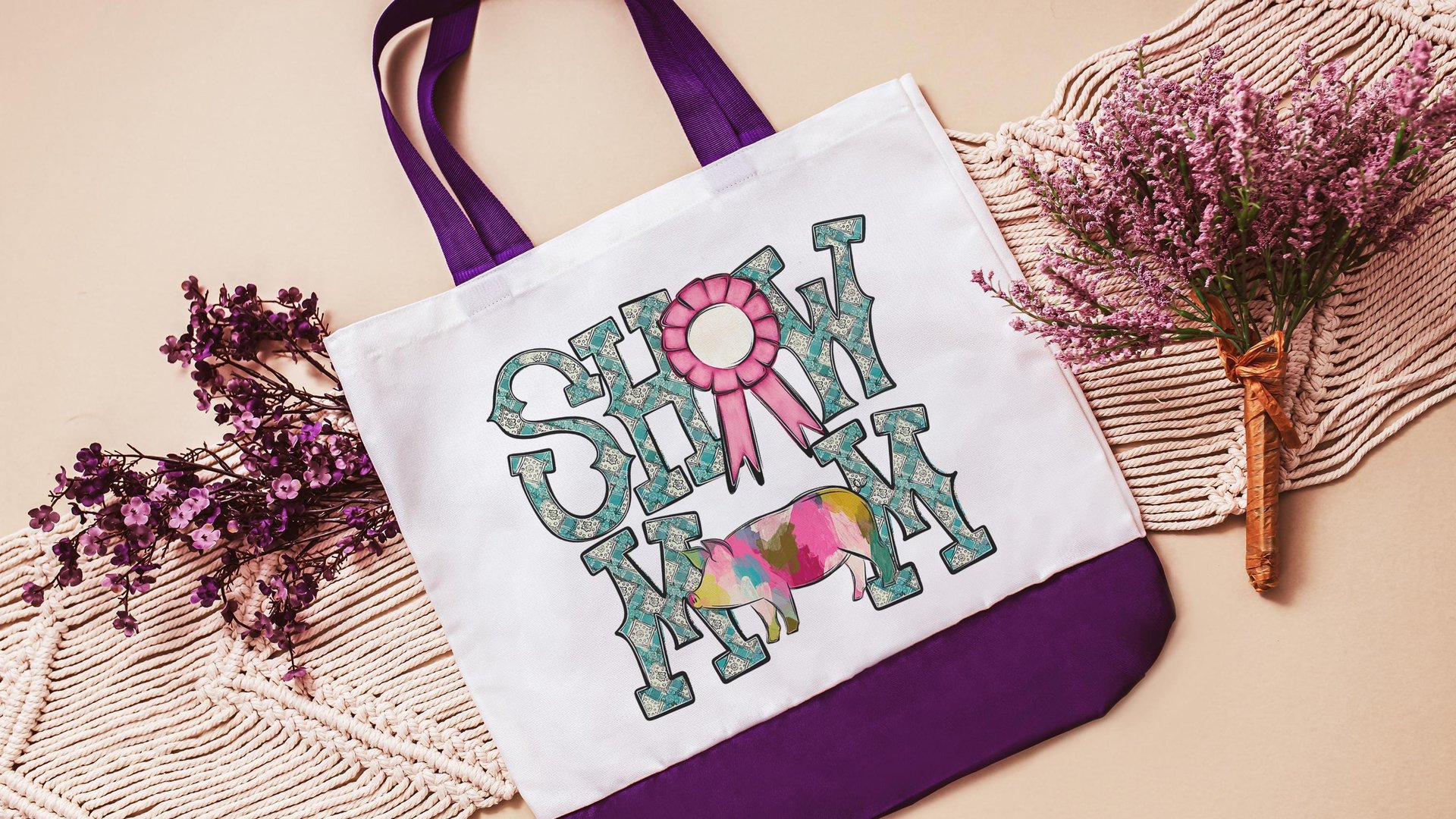 show mom pig tote bags for women, raising pigs country girl gifts, farmers market bag for sister, Berkshire pig gifts for pig lovers, Duroc