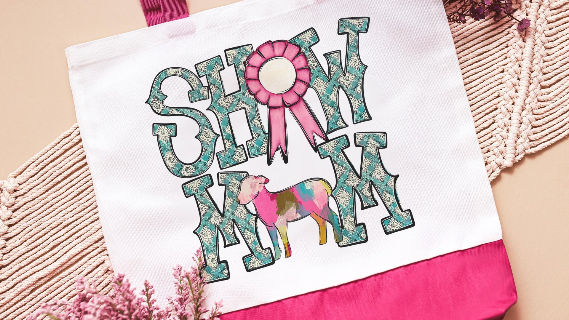 show mom sheep tote bags for women, raising sheep farmers market bag, Dorset sheep gifts for her, Hampshire sheep Christmas gifts for ladies