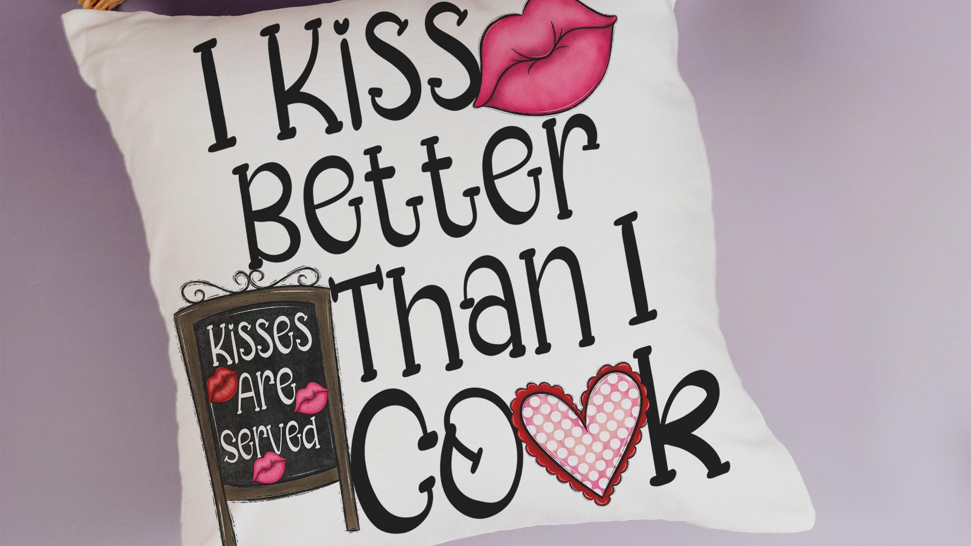 I kiss better than I cook funny kitchen hand towels for wedding gift, Valentines Day kitchen towel for chef, cute Valentines gifts for wife