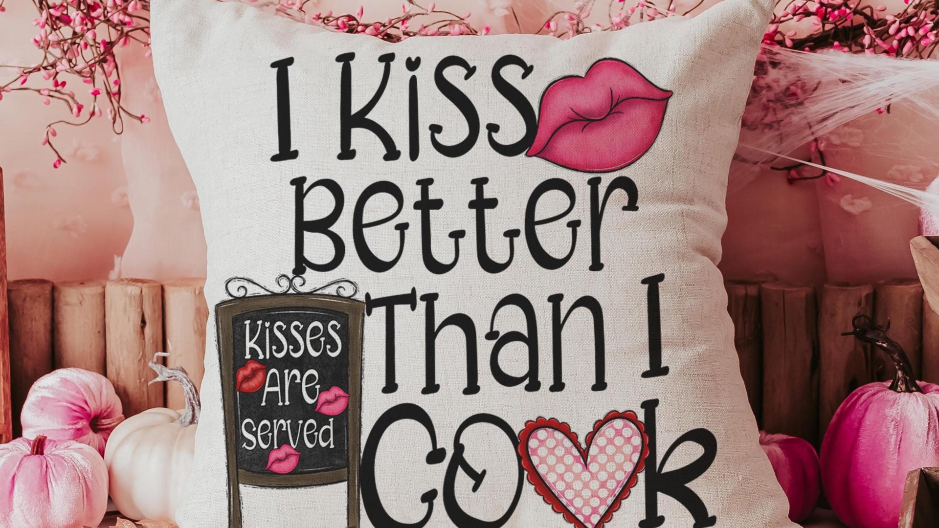 I kiss better than I cook funny kitchen hand towels for wedding gift, Valentines Day kitchen towel for chef, cute Valentines gifts for wife