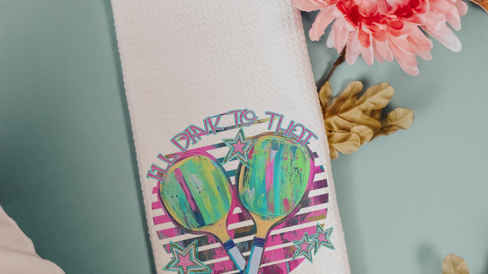 I'll dink to that hand towels for gym, dink responsibly pickleball kitchen towels for summer, funny pickleball retirement gifts for women