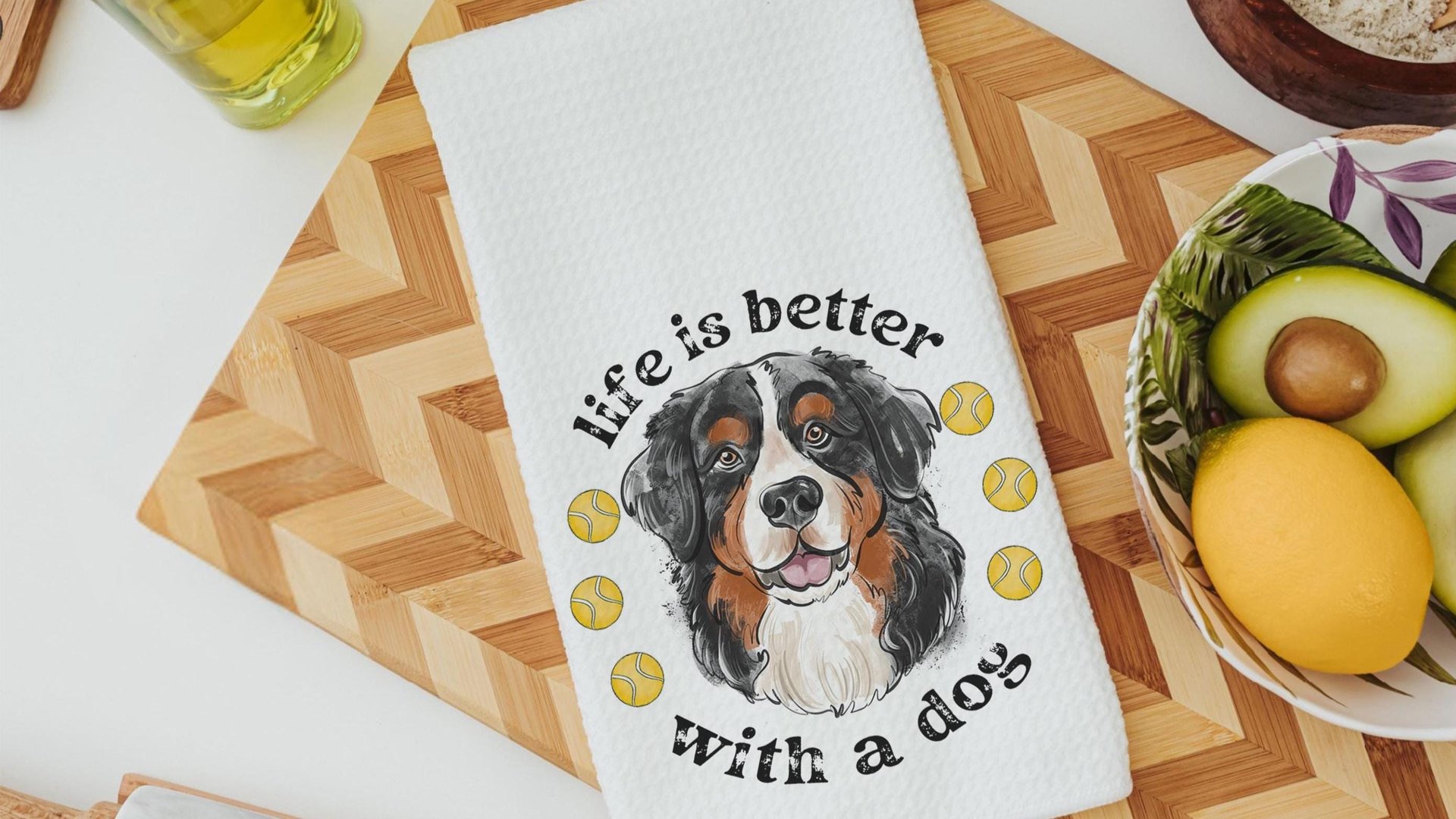 Life is better with a dog throw pillow & towel